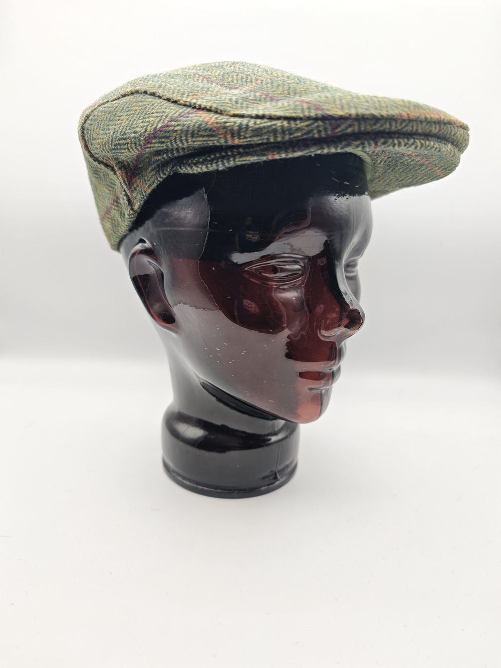 Tweeds Green Herringbone Flat Cap with Subtle Multicolor Accents